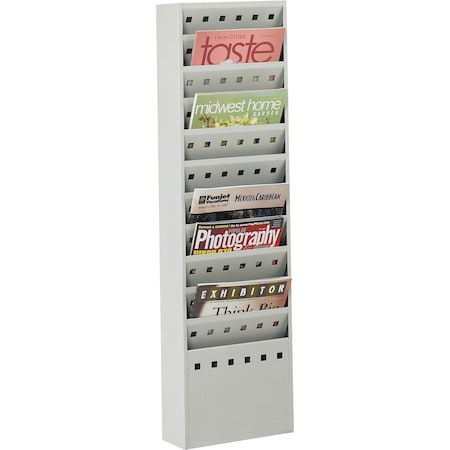 Safco Literature Rack, 36 1/4" H, Gray 4321GR