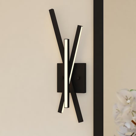 Vaxcel Barcelo 1 Light Integrated LED Matte Black Contemporary Wall Sconce White Acrylic Diffusor W0459