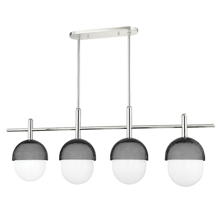 Hudson Valley Lighting Nyack 4 Light Linear 52 In. Polished Nickel/Black 6152-PN/BK