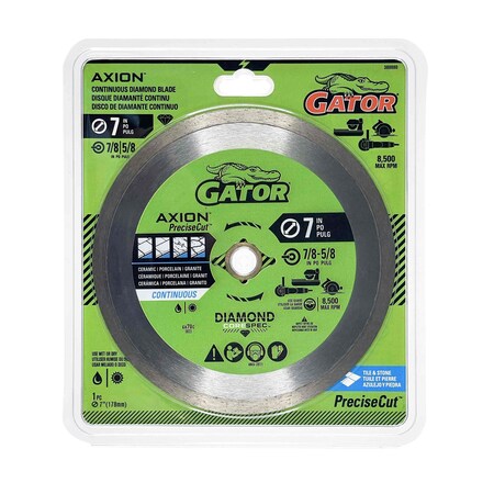 Gator Finishing 7 in. D X 5/8 and 7/8 in. Diamond Rim Saw Blade, Continuous 389880