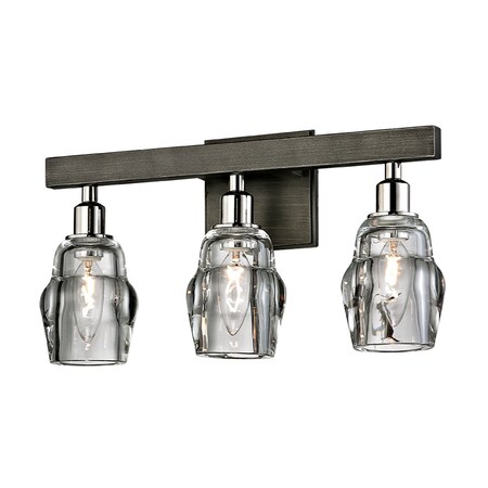 Troy Lighting Citizen 3 Light Bath And Vanity 16.5 In. Graphite And Polished Nickel B6003-GRA/PN