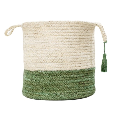 Homeroots 19" White Jute Basket 704894