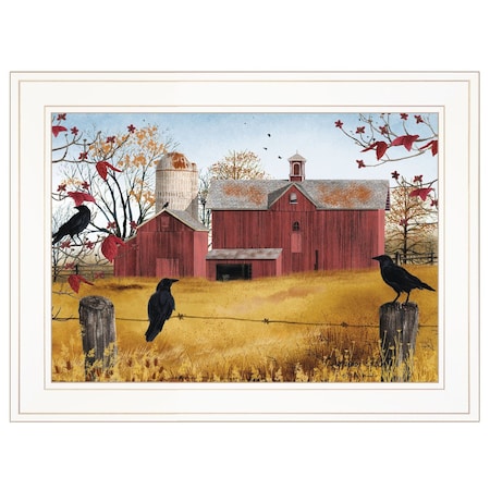 Homeroots Autumn Gold 1 White Framed Print Wall Art 415226