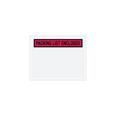 Bubblefast 7 x 5 1/2'' Red Panel Face ''Packing List Enclosed'' Envelopes, 1000PK BFPL457