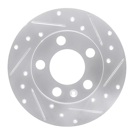 Dynamic Friction Co DFC Brake Rotor - Drilled and Slotted - Silver 631-74019R