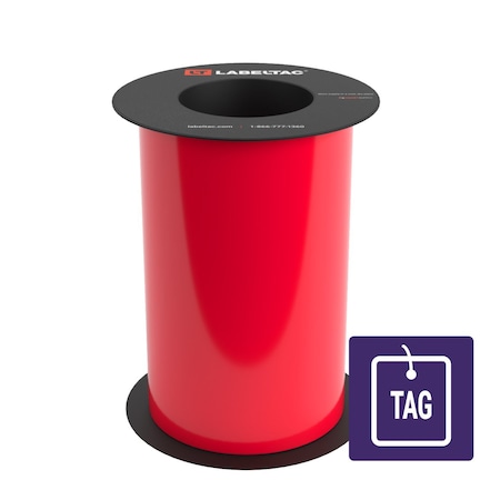 Labeltac Tear-Resistant Tag Stock 8in x 100ft LT9, Red LT804TAG-C