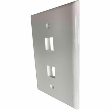 Eaton Tripp Lite Series Safe-IT 2-Port Single-Gang Keystone Wall Plate, Antibacterial, Ivory Gloss, TAA N042AB-002-IVG