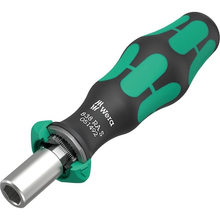 Wera 838 RA S Bit-holding handle with ratchet functionality, 1/4 in, 1/4 in x 102 mm 5051492001