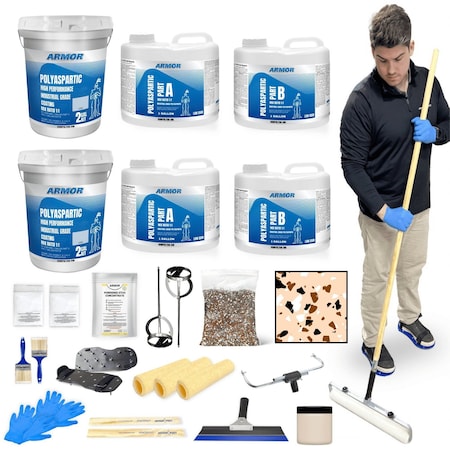 Armorpoxy Polyaspartic Floor Coating Kit - 25Pc - 500 Sq Ft - Beige 160034