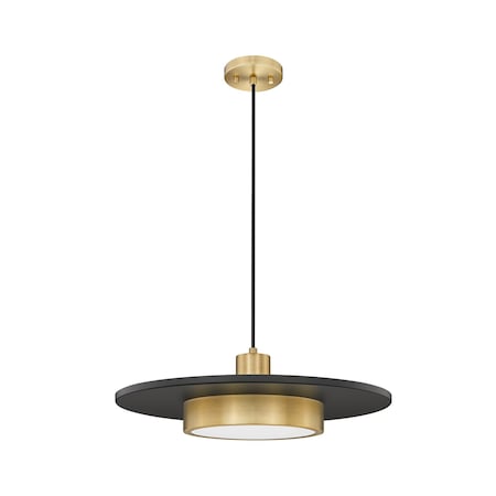 Z-Lite Ludo Matte Black + Modern Gold 1 Light Pendant 829P20-MB-MGLD-LED