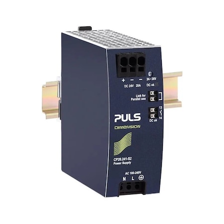 Puls Din Rail Power Supplies for 1-Phase System, 24V, 20A CP20.241-S2