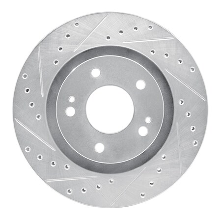 Dynamic Friction Co DFC Brake Rotor - Drilled and Slotted - Silver 631-72061L