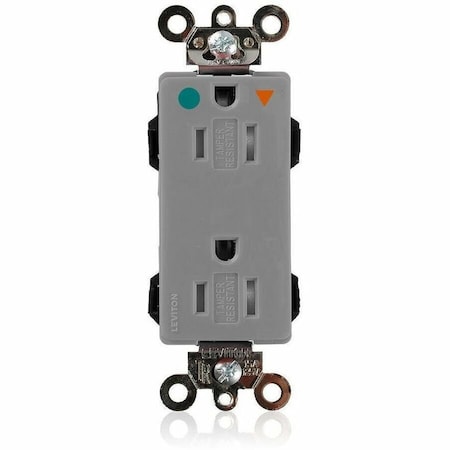 Leviton Hospital Grade Decora Receptacle, 15 Amp, 125 Volt MDT82-IGG