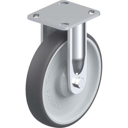 Blickle Rigid Plate Caster, PU, 8", 660 lb. BES-PATH 200KA-14