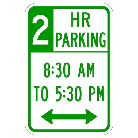 Sign Solutions Usa Parking Sign, 12 in W, Aluminum Sign, White DUS10DWT1218R7-1082H