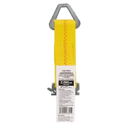Keeper E-Track Tie-Off Strap, Yellow 47801