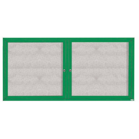 Aarco Outdoor Enclosed Bulletin Board w/ Al Frame, Powder Coated Green, 36''Hx72''W ODCC3672RG