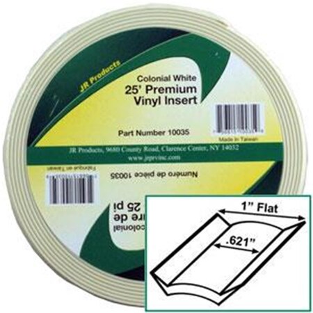 Powerhouse 10035 Exterior Hardware RV 1 in. x 25 ft. Vinyl Insert Col. White PO3570702