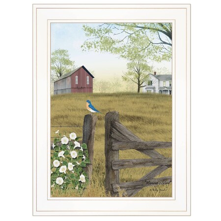 Homeroots Mornings Glory 1 White Framed Print Wall Art 404524