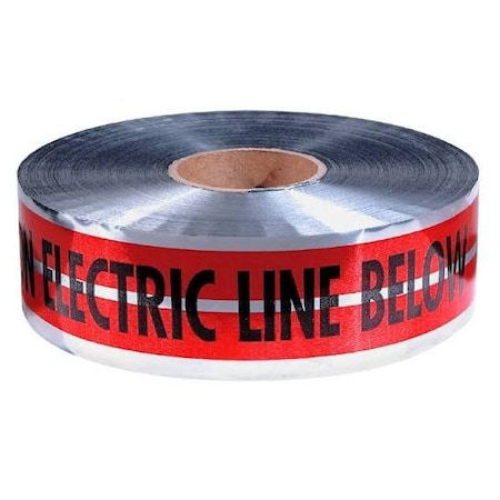 Empire Level CAUTION ELECTRIC LINE BELOW -Premium Detectable Utility Red Tape 3IN X 1000FT 31-107