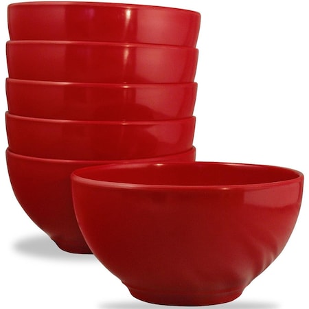 Reston Lloyd Red - Melamine Dinner bowl Set -6-bowls 73600SET
