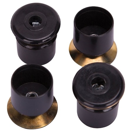 Prosource Furniture Slide Glide, PE/Steel, Black, Brass, 1-3/8 x 1-3/ x 1-3/8 in Dimensions FE-51144-PS