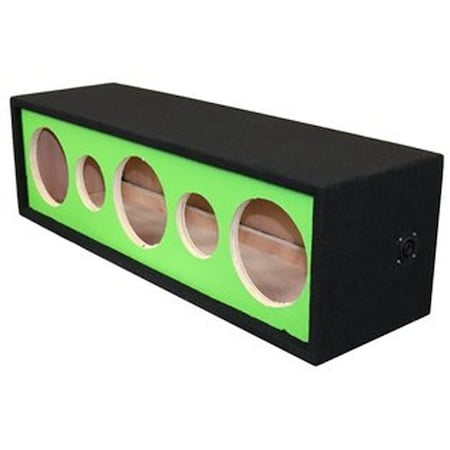 Deejay Led For 10-in Three Horn Two Tweeters Side Speaker Enclosure Green Vinyl cloth colored D10H3TW2VYGRSIDE