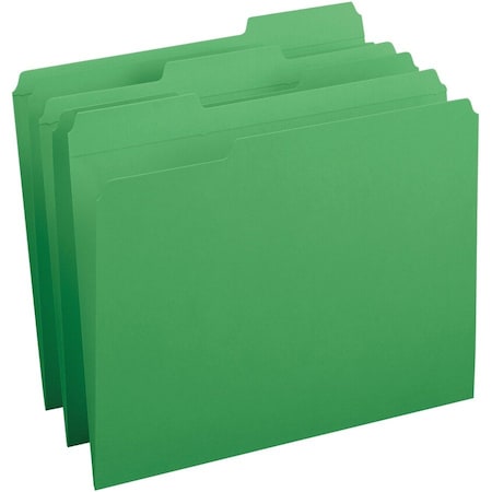 Business Source File Folder, Green, Paperboard, PK100 BSN03174