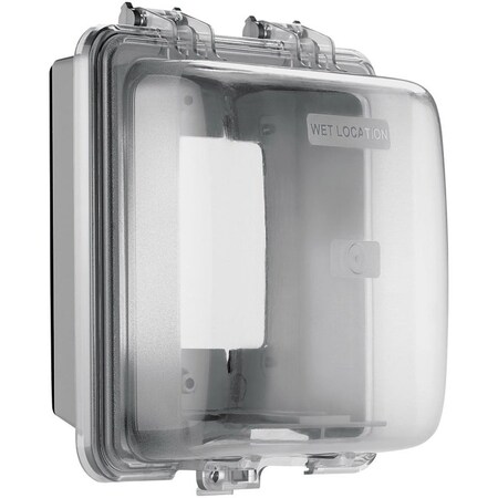 Eaton Wiring Devices Box Cover, Wall Box Type, 2 Gang, Polycarbonate WIU-2