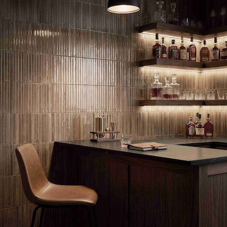 Ackland Sample Marino Bronzed Mink Glossy Porcelain Fluted Slat Wall Tile AKNPTMARBRMI5X10G-SM