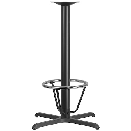 Flash Furniture Beverly 30'' x 30'' Restaurant Table X-Base with 3'' Dia. Bar Height Column and Foot Ring XU-T3030-BAR-3CFR-GG