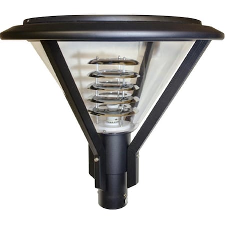 Intense Powder Coated Cast Aluminum Post Top Light Fixture, Black - 21.65 x 25.78 x 25.78 in. IN2944783