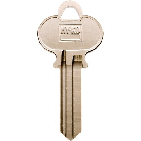 Hy-Ko Key Blank, Brass, Nickel, For: Earle Cabinet, House Locks and Padlocks 11010ER1