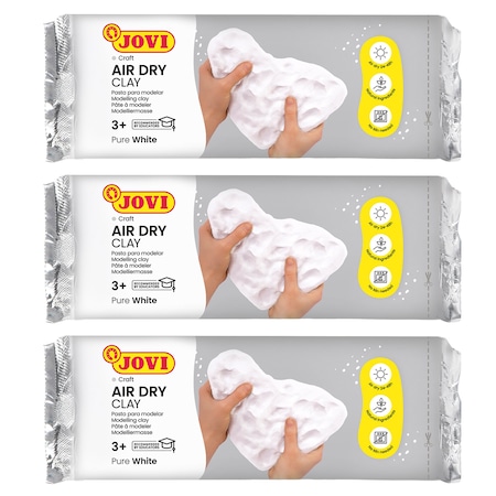 Jovi Air Dry Clay, White, 1.1lb Bar, 3PK 85