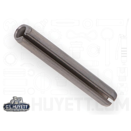 Huyett Slotted Spring Pin, Standard Duty, 410/420 SS, 0.250 in Dia x 2.500 in L x 0.048 in Wall MS16562-257