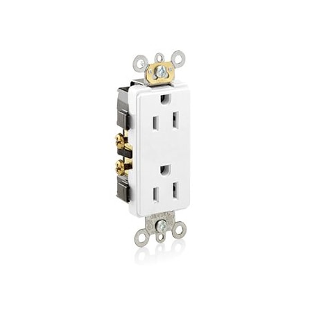 Leviton Commercial Grade Decora Receptacle, 15 Amp, 125 Volt 16252-W