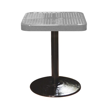 Leisure Craft 24" Square Perforated Pedestal Table, Portable, 30"H, Granite SQ24TAB30-GRANITE