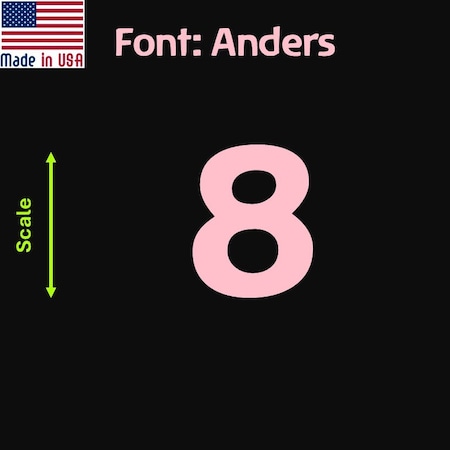 Aacc Self-Adhesive Vinyl Number: 8, Size: 2.5 in. Color: Pink Font: Anders, 12PK AACC-Anders-N8-Pink-I2.5x12