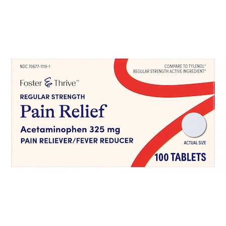 Foster & Thrive Regular Strength Pain Relief Acetaminophen 325 mg Tablets, 100PK 70677111901