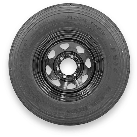 Rubbermaster - Steel Master ST225/75R15 12 Ply 6 On 5.5 Bolt, Black Wheel Assemblies 599368BLK