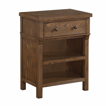 Homeroots 17" X 24" X 30" Reclaimed Oak Wood Nightstand 347184