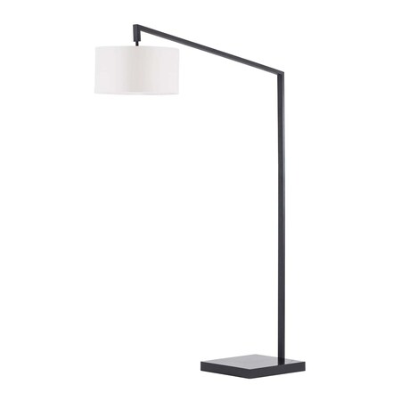 Nova Of California Stretch Chairside Arc Floor Lamp 75in, Matte Black, Step Switch, Rectangular marble base 2110924
