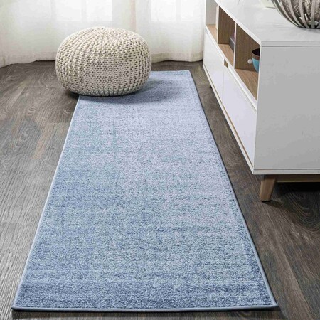 Jonathan Y Haze Solid Low-Pile Classic Blue 2 ft. x 14 ft. Runner Rug SEU100F-214