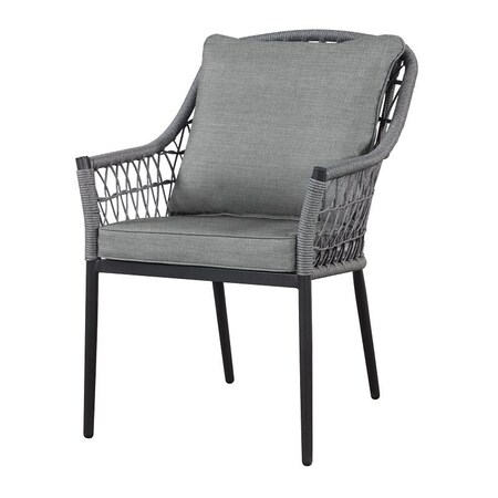 Seasonal Trends Dining Chair, 24.4 in W, 26.4 in D, 35.83 in H, Steel Frame, Charcoal Frame, 6PK HKVS932B