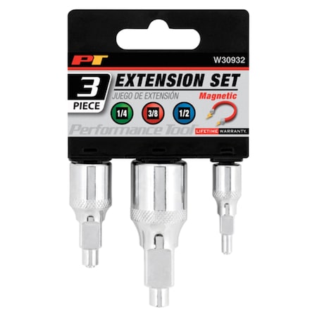 Performance Tool 3Pc Magnetic Extension Set W30932