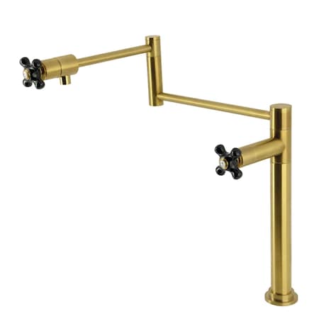 Kingston Brass Deck Mount Pot Filler Faucet, Brushed Brass KS4707PKX