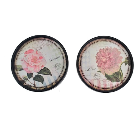 Homeroots Set Of Two Black Framed Distressed Wall Art, 2PK 274553