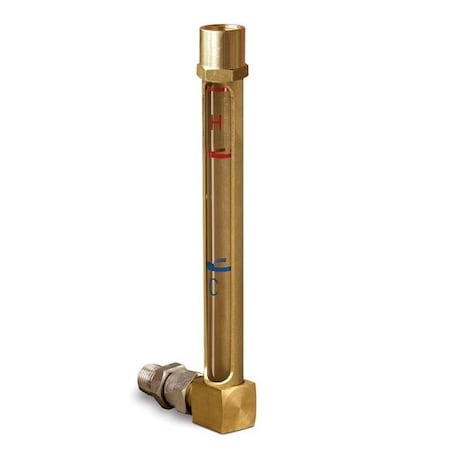 Oil-Rite Specially Config Vented Brass Gages - 4 17/32in., 1/4in. Male NPTF, 1/2in. dia, 1/4in. Female NPT YB4492-1