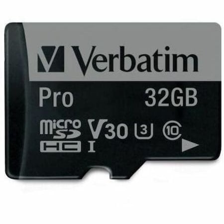 Verbatim 32GB Pro 600X microSDHC Memory Card with Adapter, UHS-I V30 U3 Class 10 47041