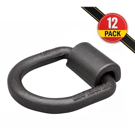 Mytee Products 1/2in Heavy Duty Weld-On Forged D Ring 12,000 Lbs, 12PK D-Ring12-Wx12